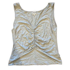 Armani Collezioni Women’s Sleeveless Ruched Top – Light Blue sz 10 Made in Italy
